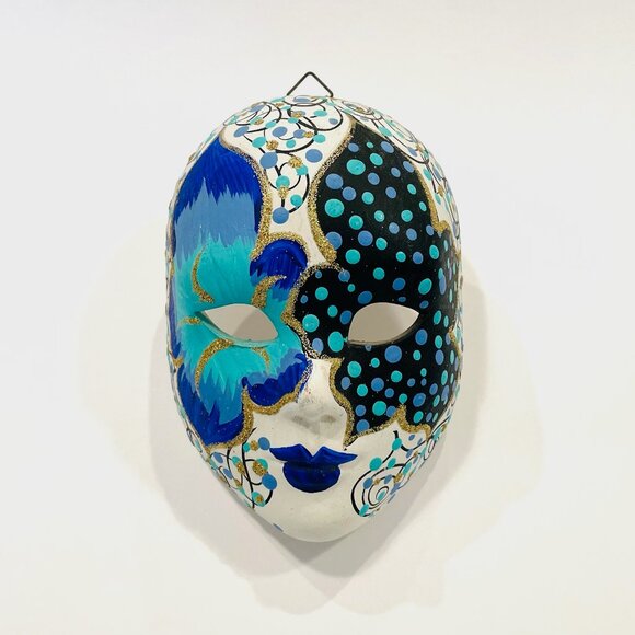 Dramatic Hand Painted Venetian Mask